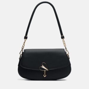 Torebka damska Listonoszka z Serduszkiem 1184 czarny