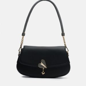 Torebka damska Listonoszka z Serduszkiem 1184 czarny