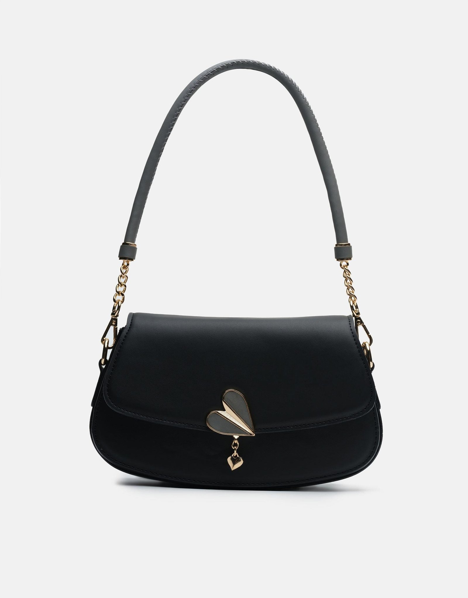 Torebka damska Listonoszka z Serduszkiem 1184 czarny