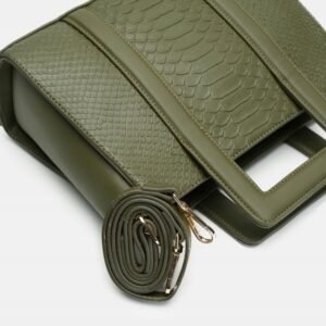 Torebka-damska-klasyczna-Shopper-kuferek-zielony-skorzany-wzor-EAN-GTIN-8690000010097