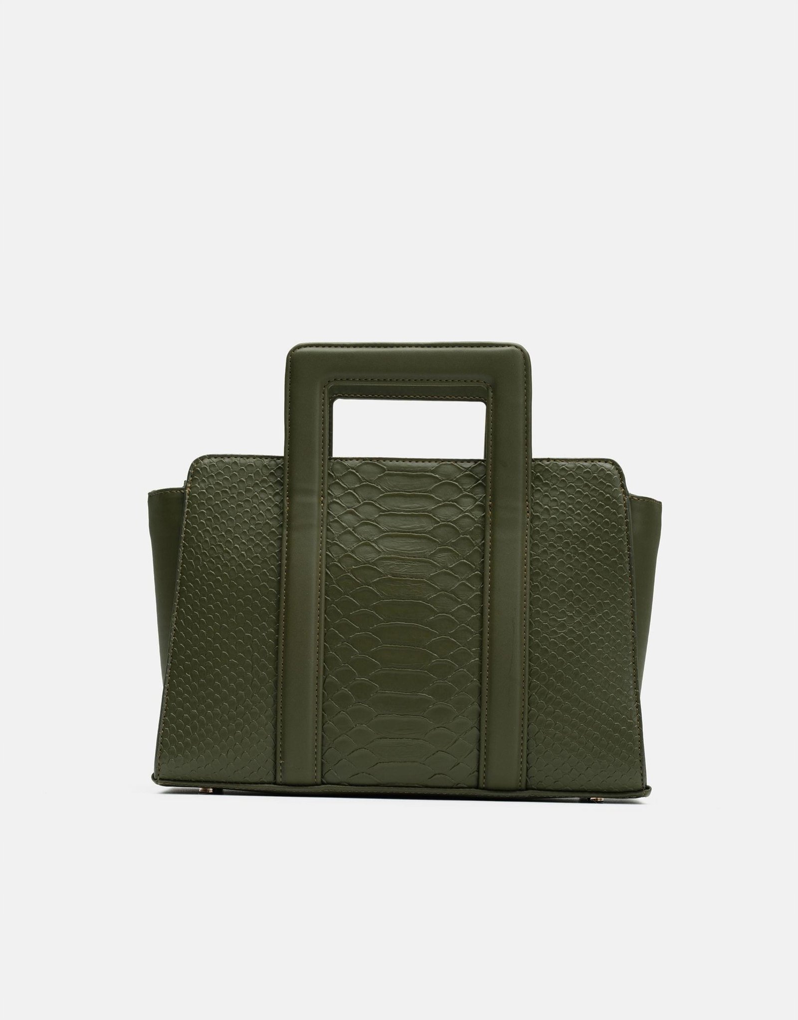 Torebka 1132 damska klasyczna Shopper kuferek zielony