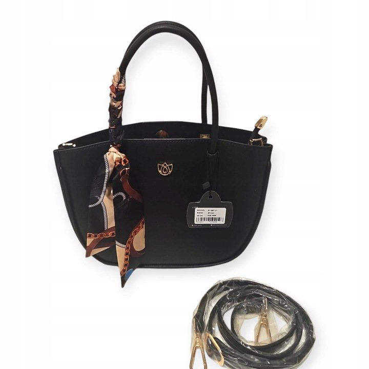 Torebka damska klasyczna shopper Czarny - obrazek 2