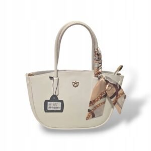 Torebka damska klasyczna shopper biały1267