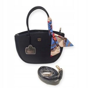 Torebka-damska-klasyczna-shopper-eko-skora-z-Apaszka-Granatowa-Marka-bez-marki