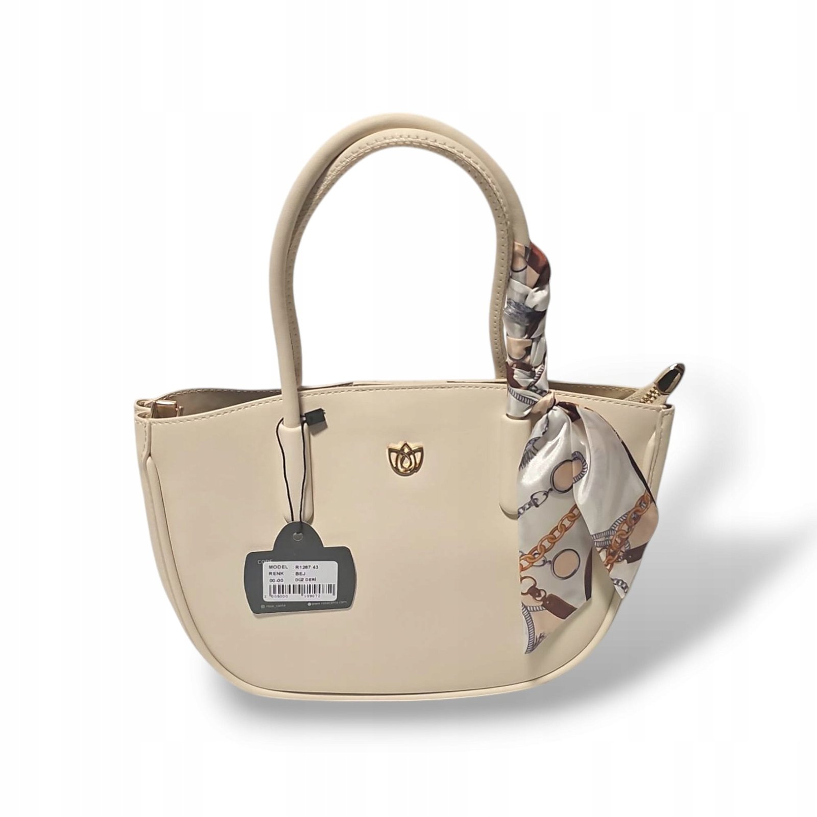 Torebka damska klasyczna shopper Kremowa 1267