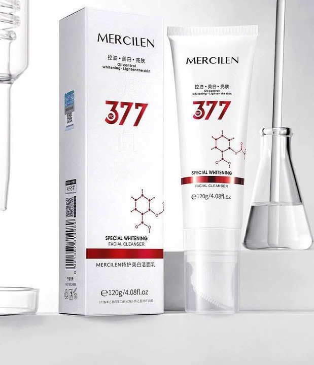 MERCILEN 377 Wybielający Żel do Mycia Twarzy Kontrola Sebum 120g