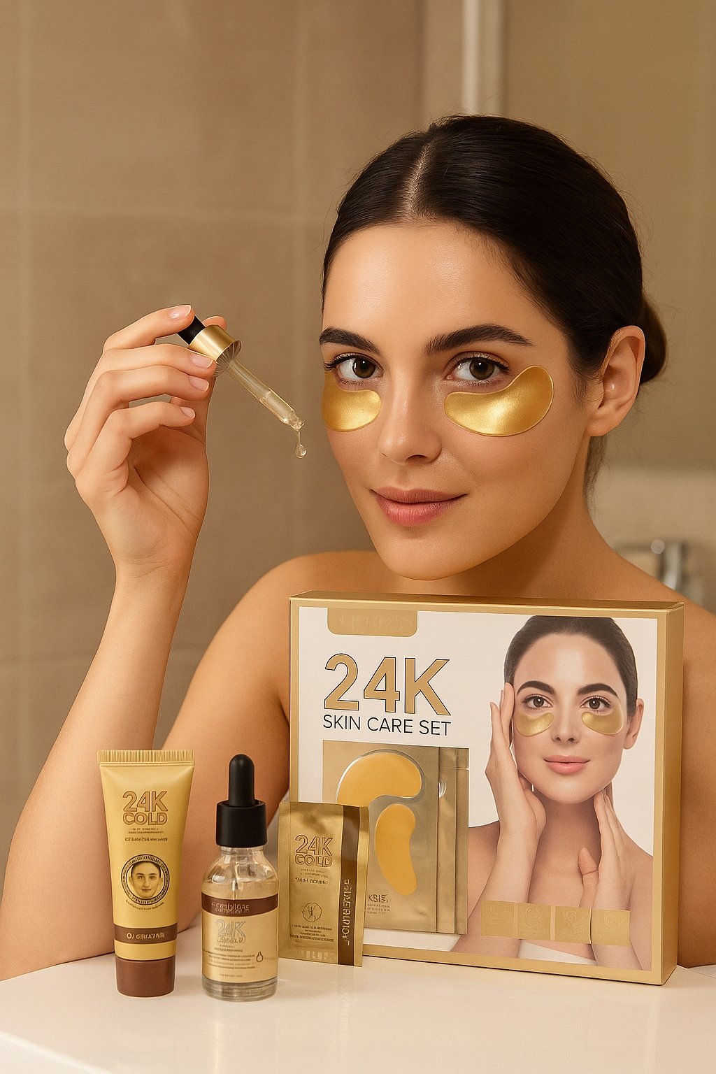 Zestaw KORMESIC 24K Gold Przeciwstarzeniowy Rozświetlający Pielęgnacyjny