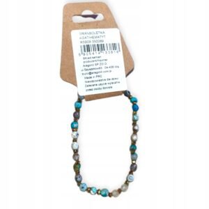 Bransoletka z Fasetowanego Agatu i Hematytu - na Gumce