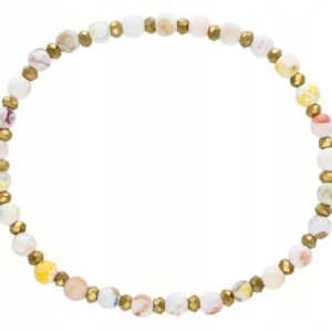 Bransoletka z Fasetowanego Agatu i Hematytu - na Gumce