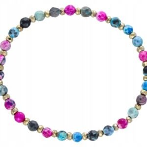 Bransoletka z Fasetowanego Agatu i Hematytu - na Gumce