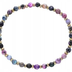 Bransoletka z Fasetowanego Agatu i Hematytu - na Gumce