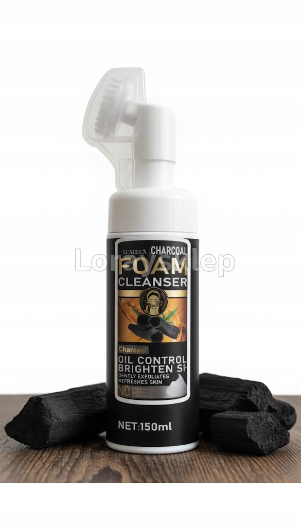 LUXELUX Charcoal Pianka Myjąca do Twarzy z Węglem Aktywnym i Szczoteczką