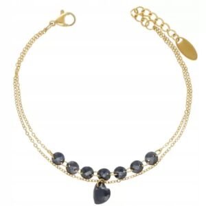 Naszyjnik Kaskadowy z Kryształkami i Zawieszką Serce