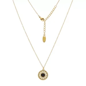 NASZYJNIK STAL CHIRURGICZNA ZŁOTY ONYKS