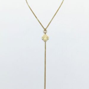 Naszyjnik Bluberry Krawatka Złoty Łańcuszek Koniczynka Serce Stal