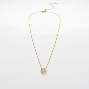 Naszyjnik Bluberry Złoty Koniczynka Cyrkonie Łańcuszek Stal Chirurgiczna