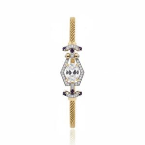 Bransoleta Art Deco - Stal Chirurgiczna Pozłacana 18K