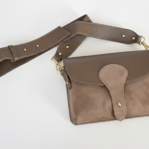 Torebka Damska Skóra Naturalna i Zamsz Premium