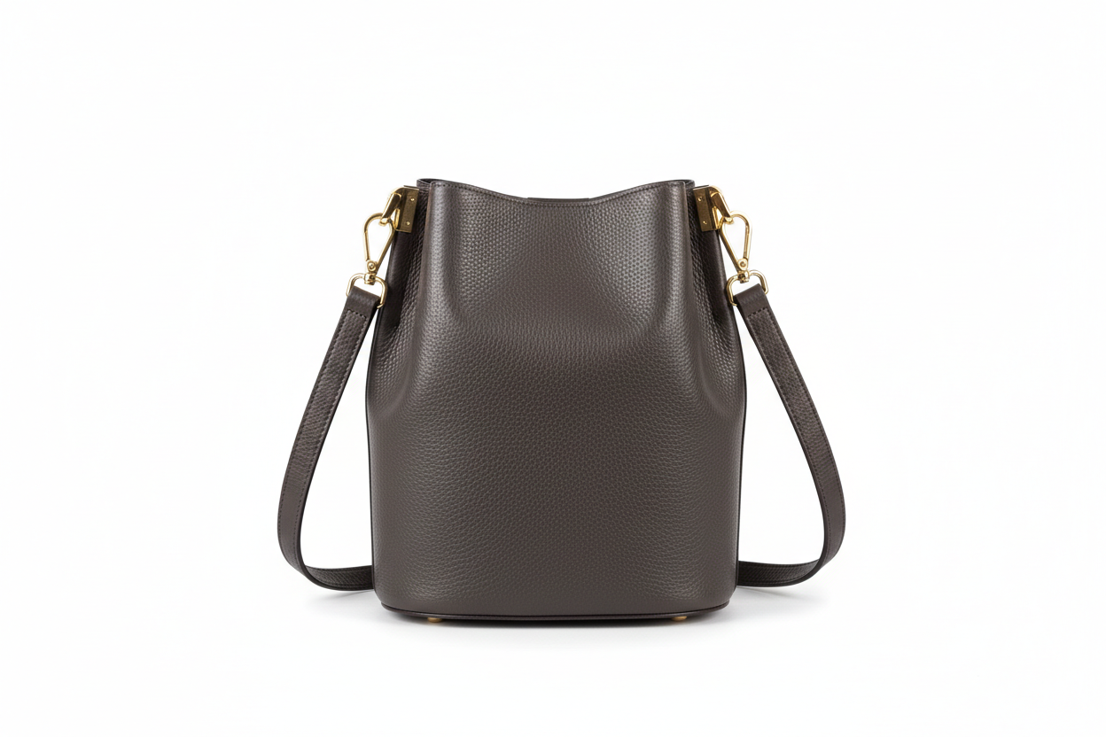 Torebka Damska Worek Skóra Naturalna Bordowa Premium