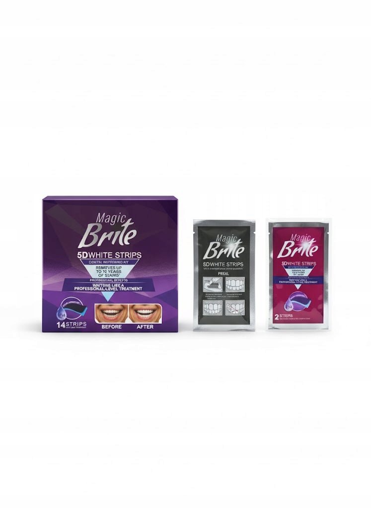 Paski wybielające Zęby MAGIC BRITE 5D White Strips 14 sztuk!