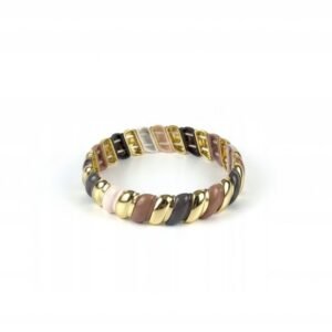 Bransoletka MOONRIVER Modułowa – Złote Akcenty i Odcienie Nude