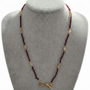 MOONRIVER – Naszyjnik z Kamieni Naturalnych | Czerwony Granat |Cytryn