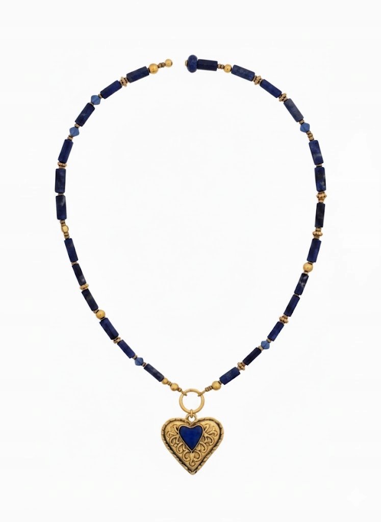 MOONRIVER – Naszyjnik z Lapis Lazuli i Hematytu | Królewski Błękit