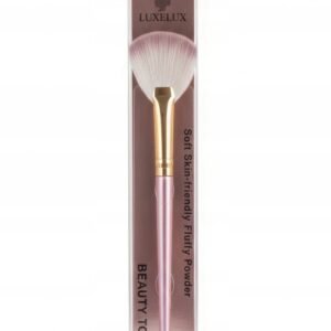 Pędzel Wachlarz do Rozświetlacza i Omiecenia Twarzy – LUXELUX Beauty Tools