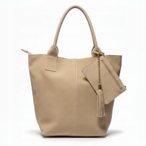 Torebka Shopper – Naturalny Zamsz Premium + Saszetka